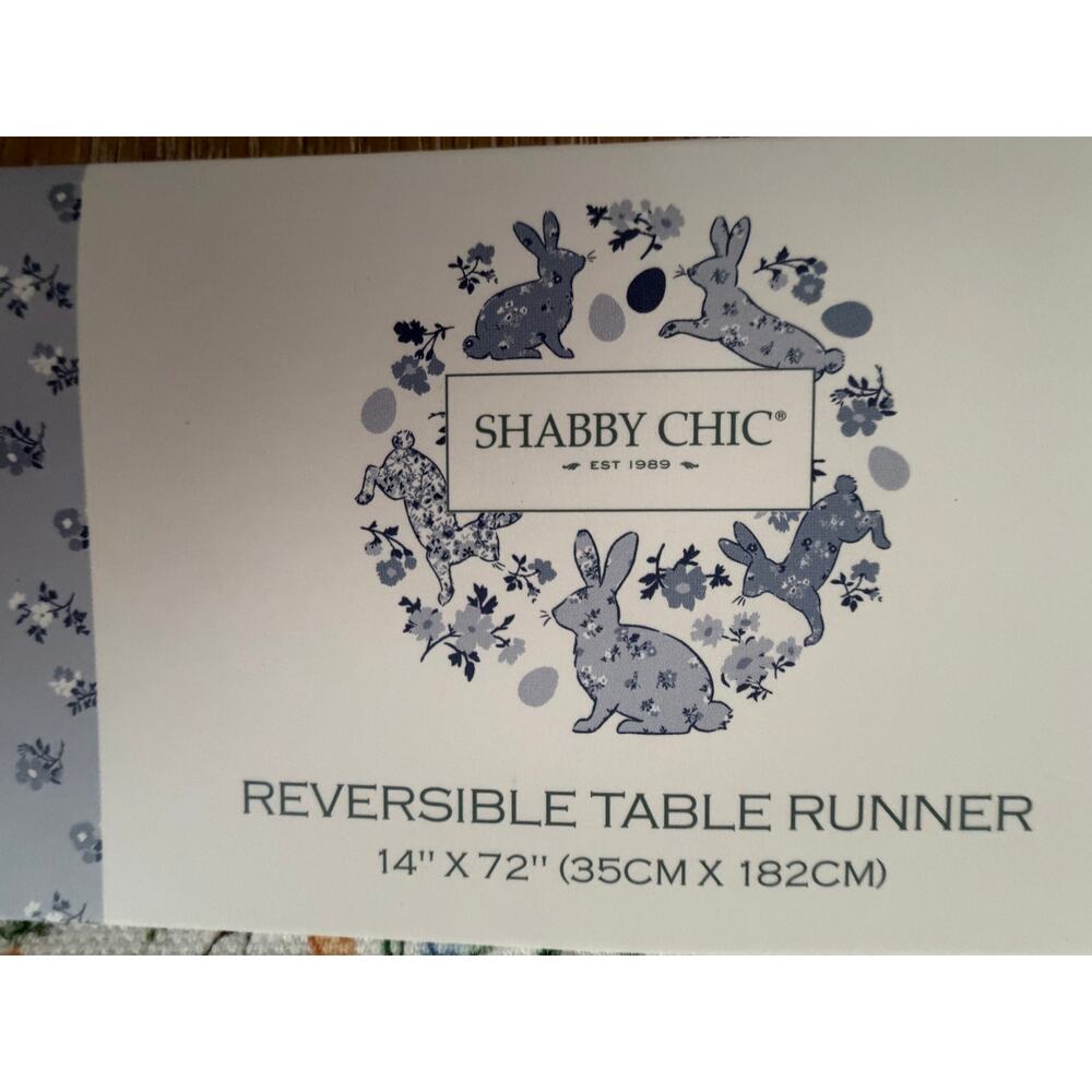 Shabby Chic NEW Reversible Table Runner 14"X72" Cottage Core - Picture 3 of 7